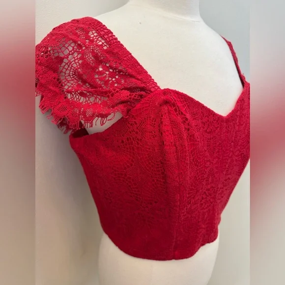 La Femme En Noir Southern Gothic Bustier Top in Crimson 2XL New With Tags - Picture 2 of 9